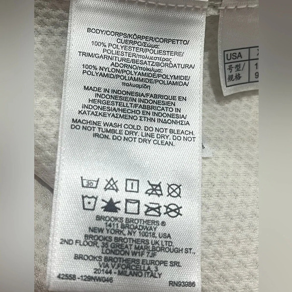 Brooks Brothers white teddy fleece full zip up vest, size XL - Picture 3 of 6